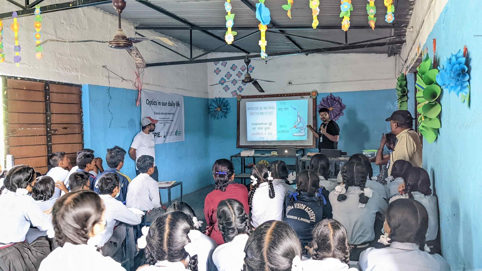 PRI team engaging with school children