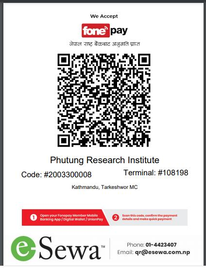 e-Sewa QR code — scan to donate to Phutung Research Institute