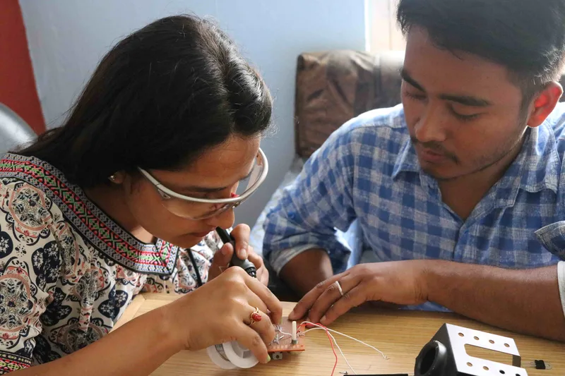 Hands-on soldering and electronics work